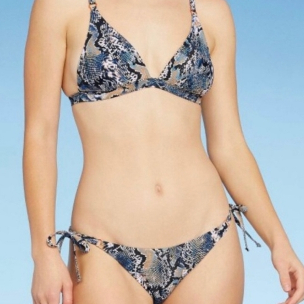 Shade & Shore Snakeskin Print Bikini Set Size Medium